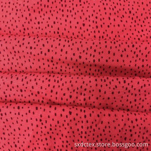 Warm Red Flower Viscose Crinkle Printed Fabric